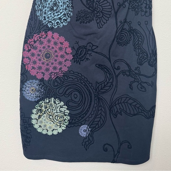 NWT Desigual Crhystel Dress Art to Wear Embroidered Floral Velvet Burnout Design - Picture 6 of 16